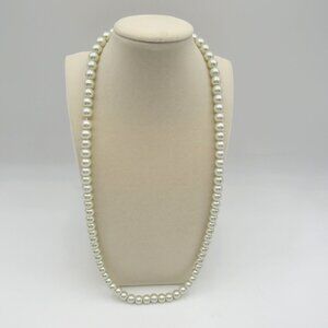 Vintage Imitation Pearl Necklace Strand‎ 24" Long Elegant No Clasp
